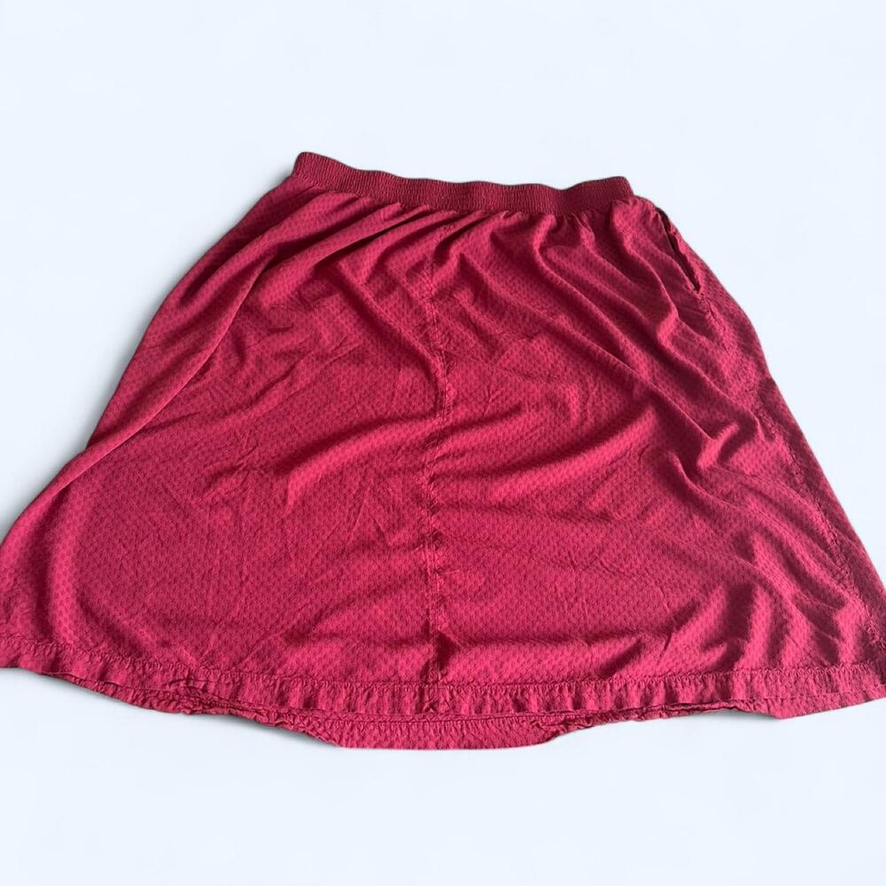 Croft‎ & Barrow Burgundy Midi Skirt XL Elastic Waist Pockets Cottagecore